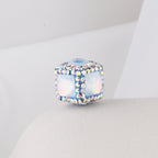 Opal Wrapped Polymer Clay Square Rhinestone Beads 20mm 6pcs 3