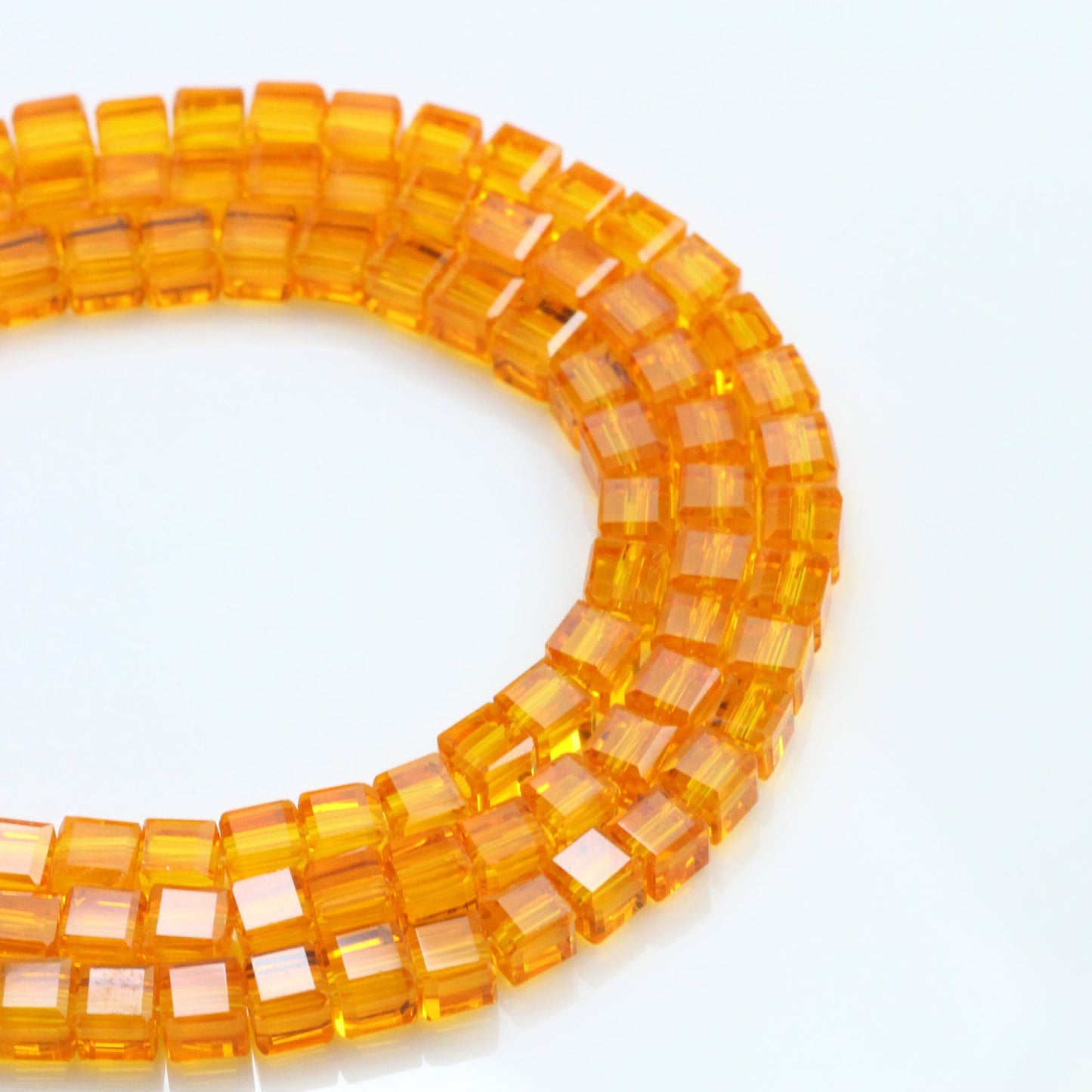 Square Glass Beads 4mm Transparent Clear Cube 100pcs 22