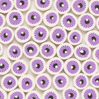 Flat Round Clay Beads 10mm Purple Eyes Pattern Polymer 100pcs