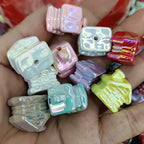 Glow In The Dark Cottage Acrylic Beads 21mm Iridescent Plated 50pcs 6