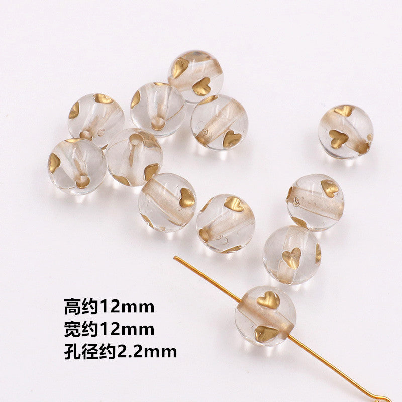 Vintage Baroque Flower Acrylic Beads Gilded Transparent 10pcs 12