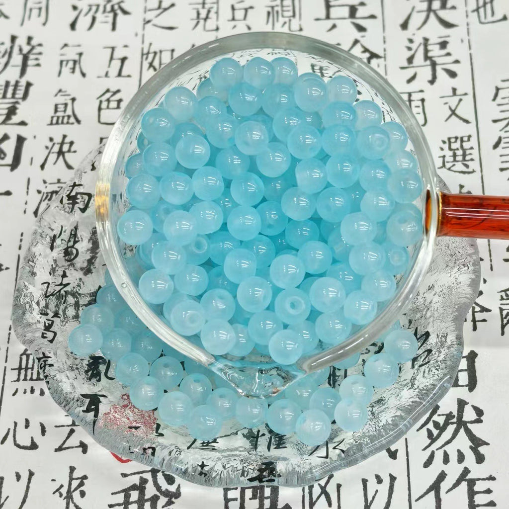 Transparent Round Glass Beads 8mm Vibrant Colors 50pcs 6