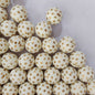 Polka Dot Bubblegum Beads 20mm White Gold Dotted Round 10pcs