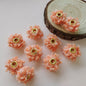Fabric Fluffy Spacer Beads 15mm Two-Color Teddy 100pcs 15