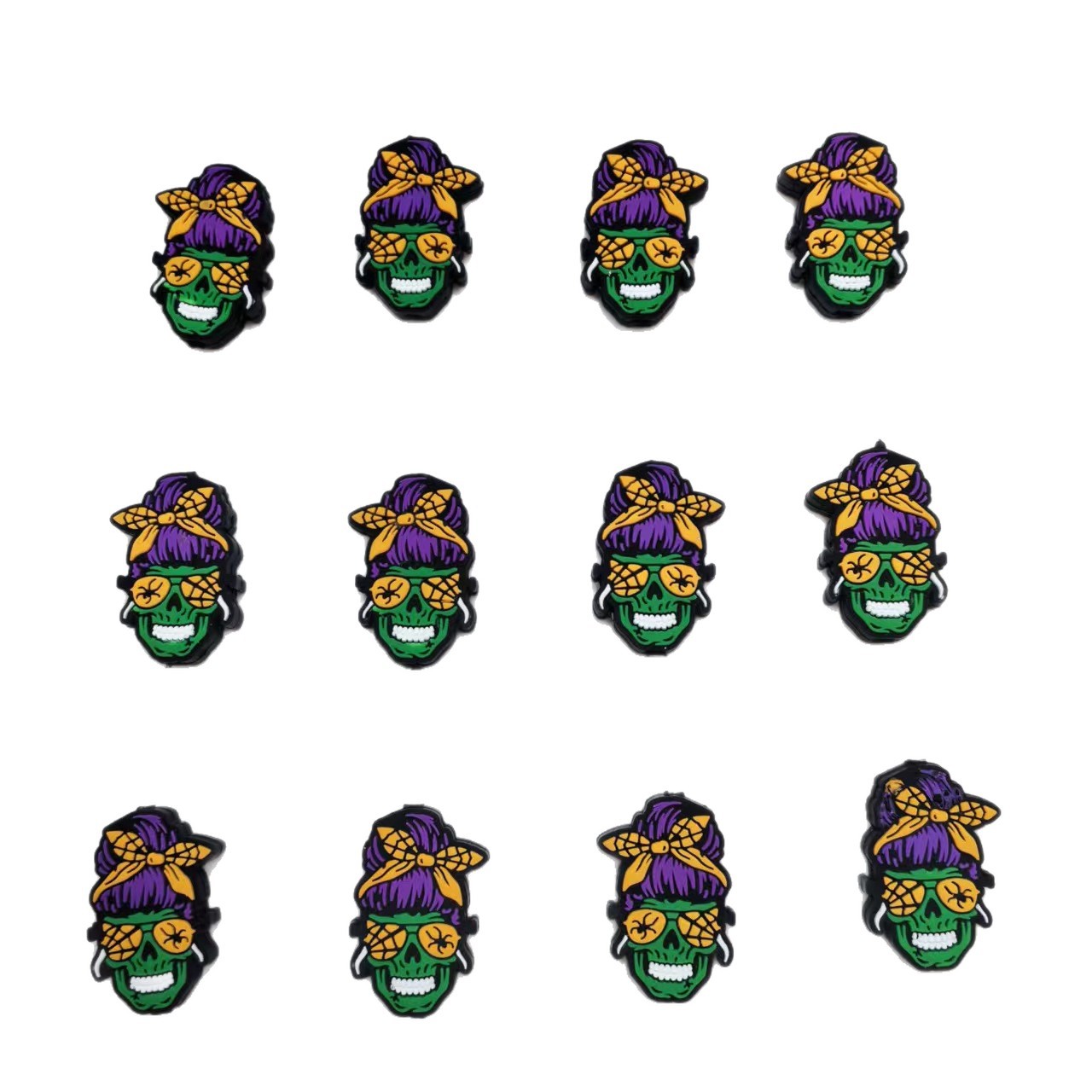 Silicone Focal Beads Green Gollum Head Halloween 20pcs 5