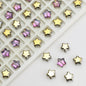 Plated Star Shaped Glass Beads 8mm Rainbow Electroplated 100pcs 7