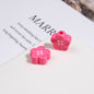 Painted Flower Button Acrylic Beads 12mm Glossy Pastel 50pcs 8