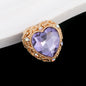 Double-Sided Heart Rhinestone Beads 22mm Alloy Encrusted 10pcs 37