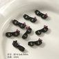 Kitten Series Metal Beads Black and Pink Enamel Alloy 10pcs 7