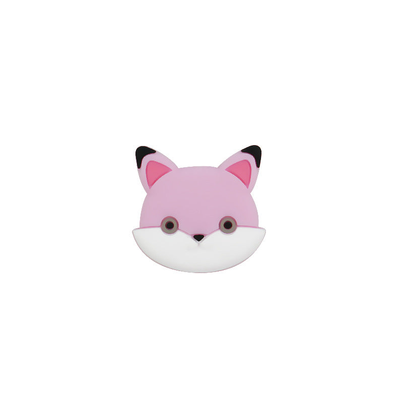 Silicone Focal Beads Animal Baby Fox Rounded Head Smiling Face 20pcs 5