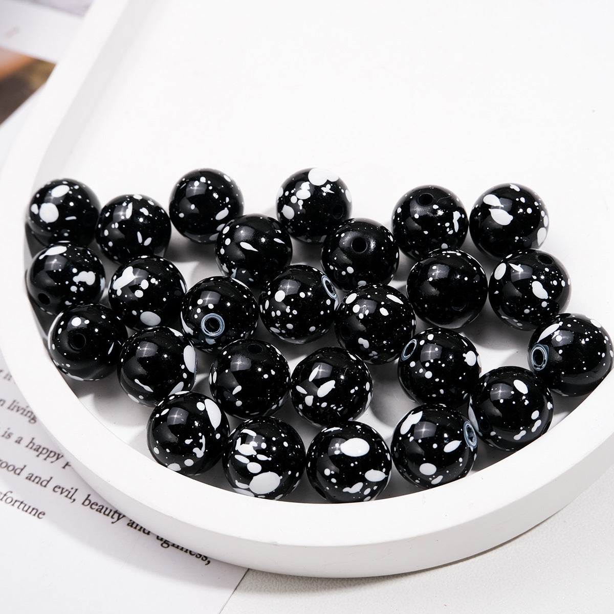 Colorful Speckled Acrylic Beads 12mm Round Mixed Colors 200pcs 11