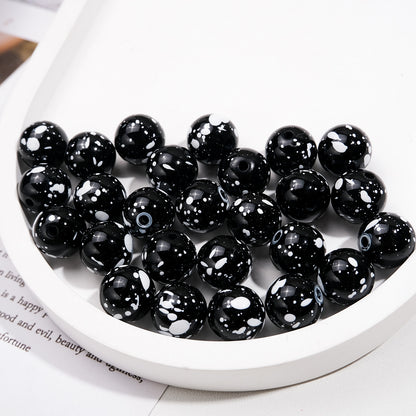 Colorful Speckled Acrylic Beads 12mm Round Mixed Colors 200pcs 11