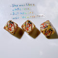 Pretty Girl Printed Square Acrylic Beads 14mm Diagonal Hole 10pcs 6