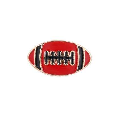 Rugby Series Metal Beads Enamel Painted Zinc Alloy 50pcs 14