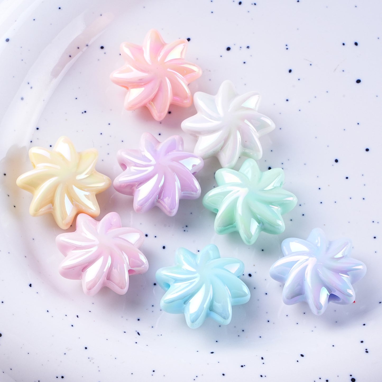 Plating Whirlwind Cookie Acrylic Beads 20mm 27mm Solid Colors 50pcs 14