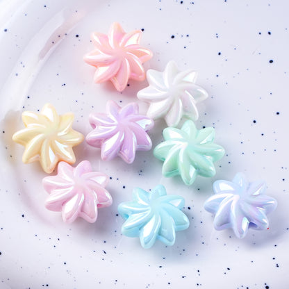 Plating Whirlwind Cookie Acrylic Beads 20mm 27mm Solid Colors 50pcs 14