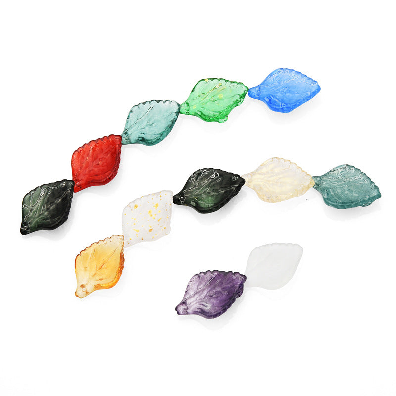 Czech Glass Beads Sunflower Leaf 16 x 23mm Multicolor Petal 20pcs 5