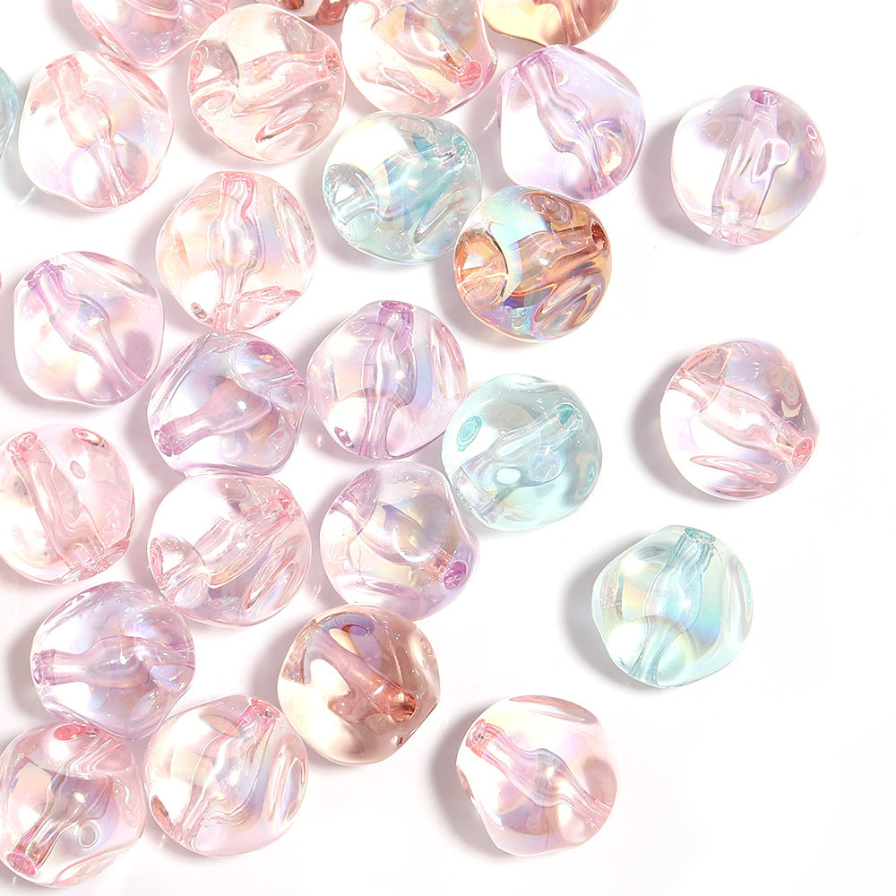 Transparent Color Plated Acrylic Beads 15mm Round 10pcs 2