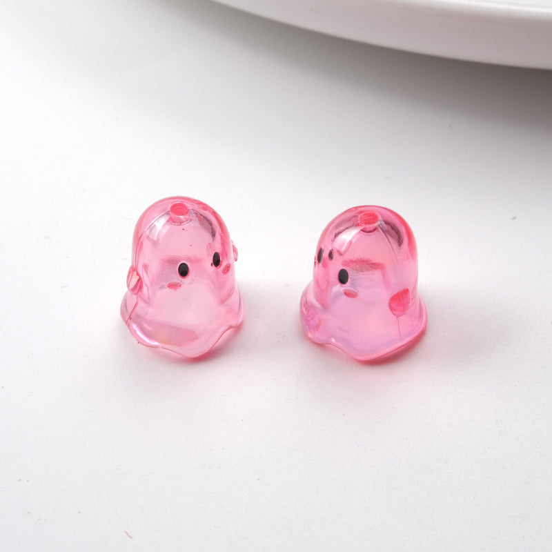 Transparent Ghost Acrylic Beads 17mm Pastel Colors 50pcs 7