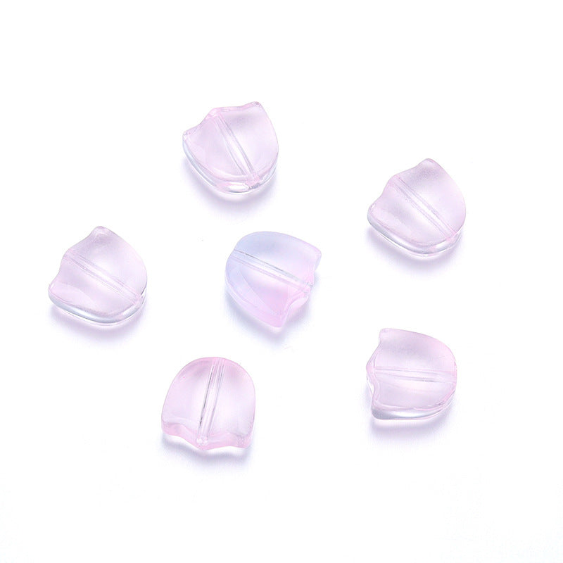 Czech Glass Beads Tulip Petals And Leaves Vintage Frosted 9mm 200pcs 17