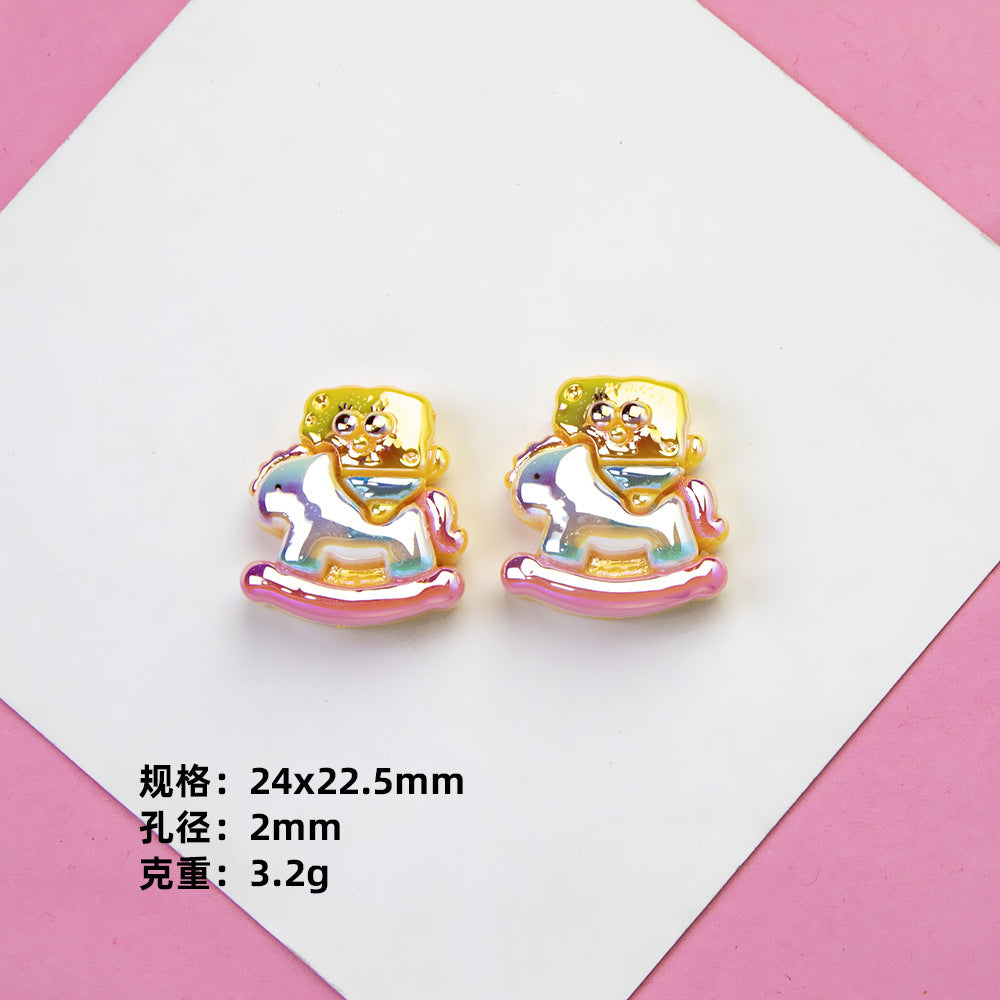 Spongebob Series Resin Beads Glossy Pastel Character Faces 20pcs 14