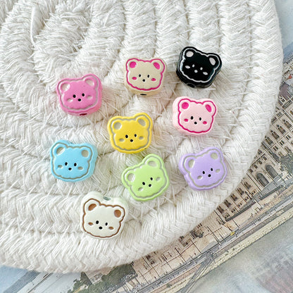 Bear Metal Beads 13mm Glossy Painted Alloy 10pcs 20