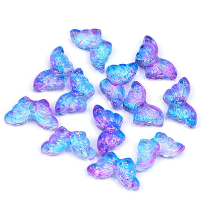 Electroplated Butterfly Glass Beads 8mm x 15mm Shimmering Colors 100pcs 3
