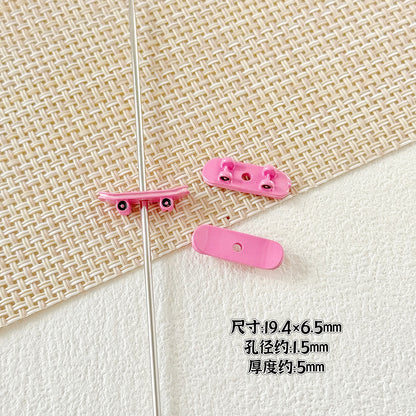 Bow and Skateboard Metal Beads 25mm 19mm Baking Painted Alloy 20pcs 21