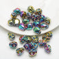 Electroplated Skull Glass Beads 8X10mm Vintage Iridescent Chrome 30pcs 19