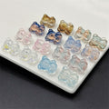 Transparent Bear Glass Beads 13x16mm Pastel Colors 100pcs