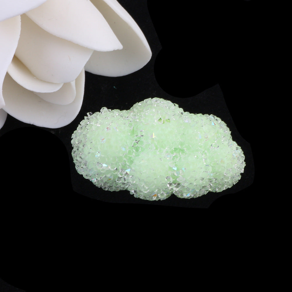 Granulated Sugar Texture Cloud Resin Beads 35mm 2pcs 12