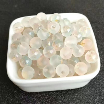 Frosted Round Glass Beads 8mm Pastel Matte Colors 50pcs 7