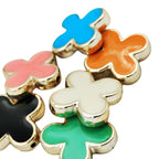 Clover Enamel CCB Plastic Acrylic Beads 30mm Glossy Gold Outline 50pcs 4