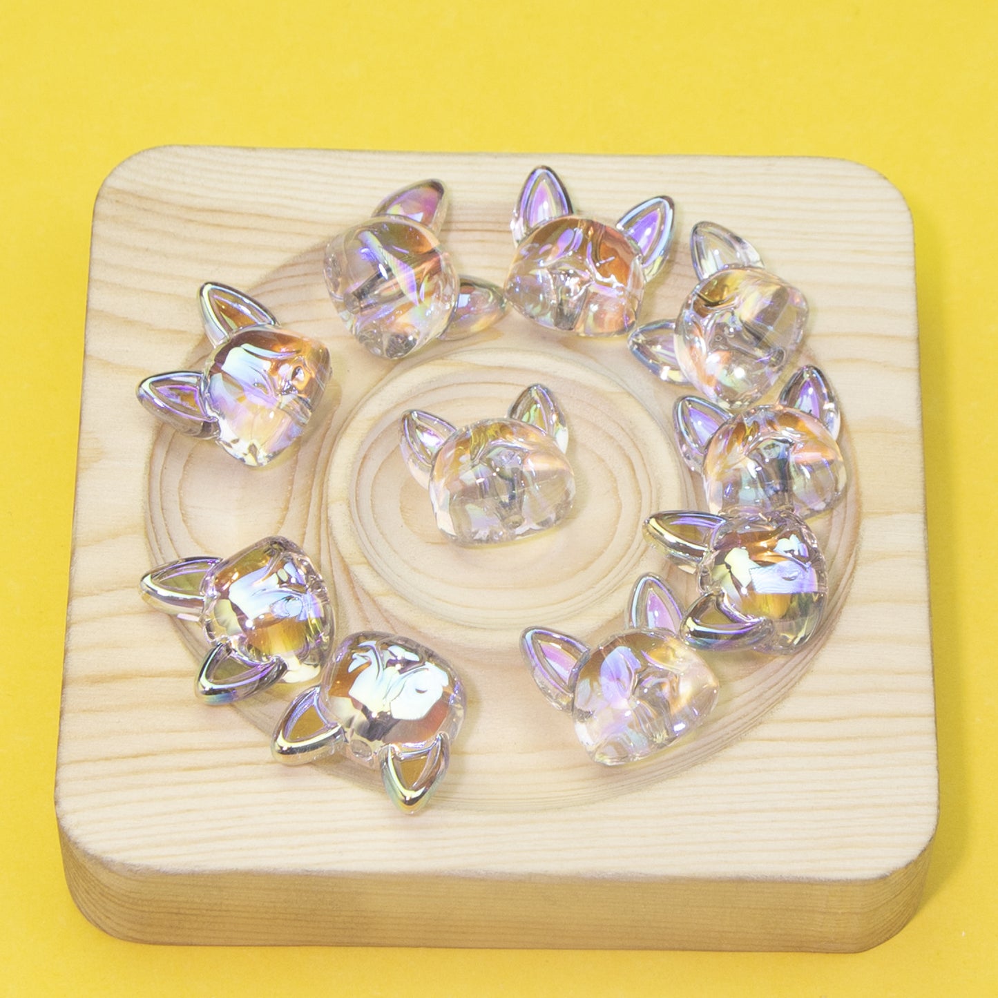 Transparent Plating Corgi Acrylic Beads 18mm Iridescent 20pcs 7