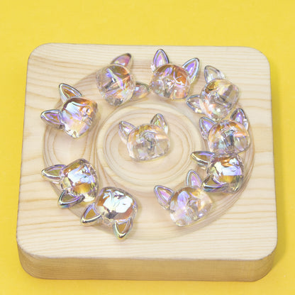 Transparent Plating Corgi Acrylic Beads 18mm Iridescent 20pcs 7