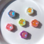 Flower Acrylic Beads 15mm Imitation Opal Encrusted Pastel 10pcs 4