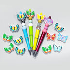 Silicone Focal Beads Butterfly Colorful Wing Patterns 20pcs 2