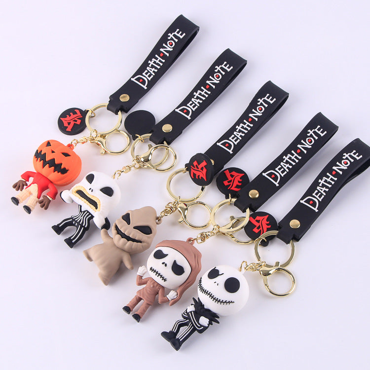 PVC Soft Halloween Pumpkin Man Keychain Colorful Spooky Charm 2