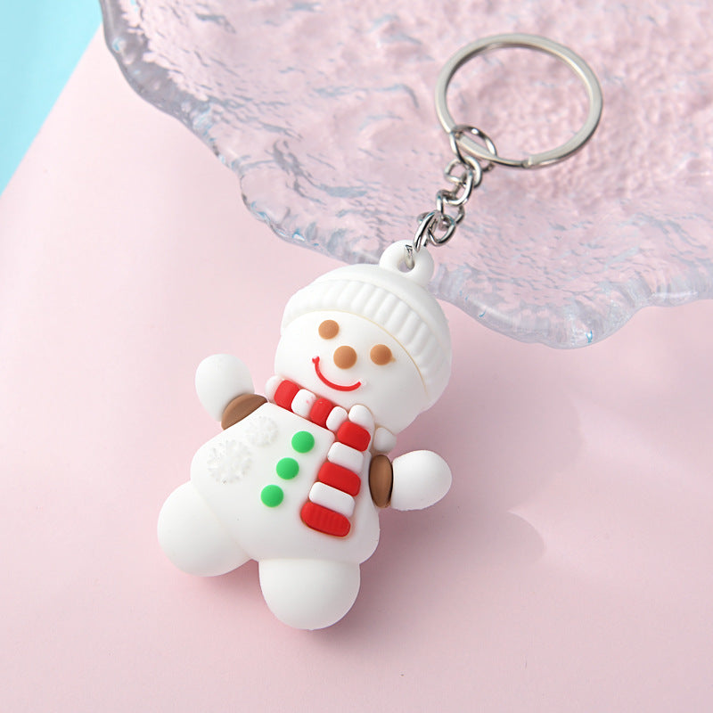 PVC Christmas Santa Claus Snowman Keychain Festive Holiday Charm 5