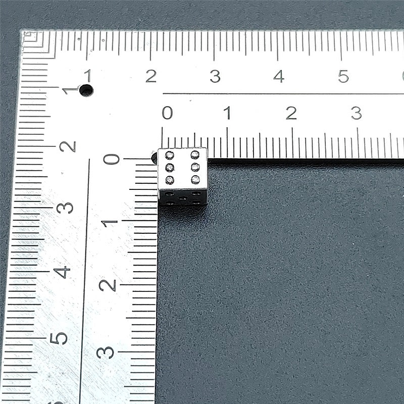 Square Metal Beads 7mm Silver Dice Zinc Alloy 100pcs 2