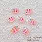 Hand Painted Fish Enamel Glass Beads 10x14mm Translucent Colorful 1pc 8