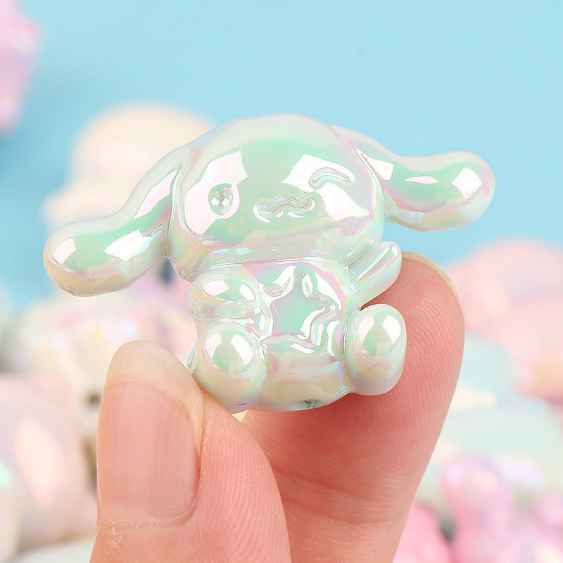 UV Plating Sanrio Series Acrylic Beads Iridescent Pastel 2pcs 2
