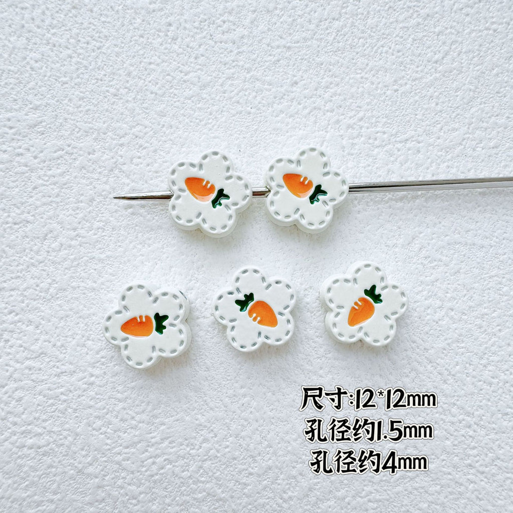 Animal and Plant Series Metal Beads 1.5mm Hole Double-Sided Painted Alloy 10pcs 6