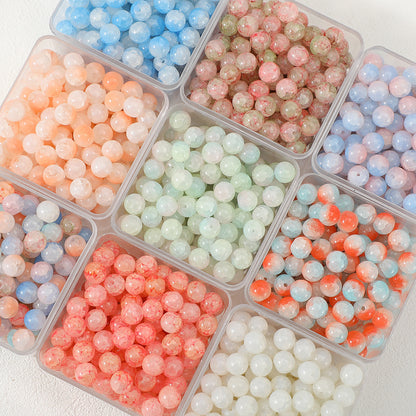 Crackle Round Glass Beads 10mm Antique Style Gradient Pastel 100pcs