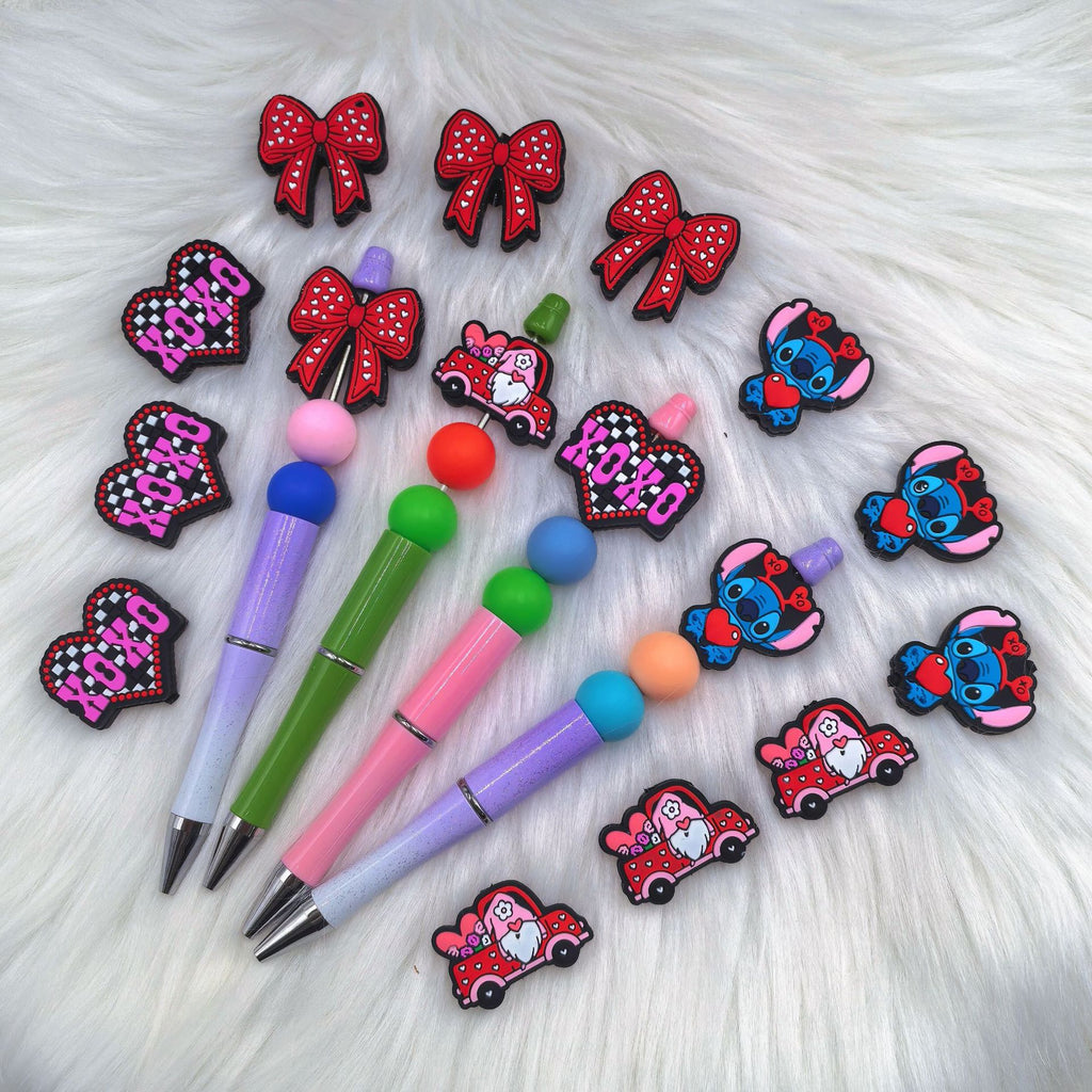 Silicone Focal Beads Valentine Butterfly Stitch Design 20pcs 2