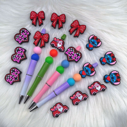 Silicone Focal Beads Valentine Butterfly Stitch Design 20pcs 2