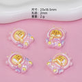Glossy Pastel Resin Bear Resin Beads Playful Charm 10pcs 6