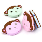 Silicone Focal Beads Monkey Face Rounded Ears 20pcs