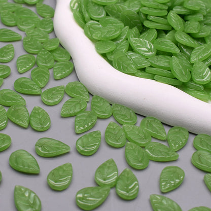 Vintage Czech Glass Leaf Glass Beads 11x18mm 100pcs 27