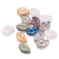 Czech Glass Leaves Glass Beads 7x11mm Electroplated 50pcs 5